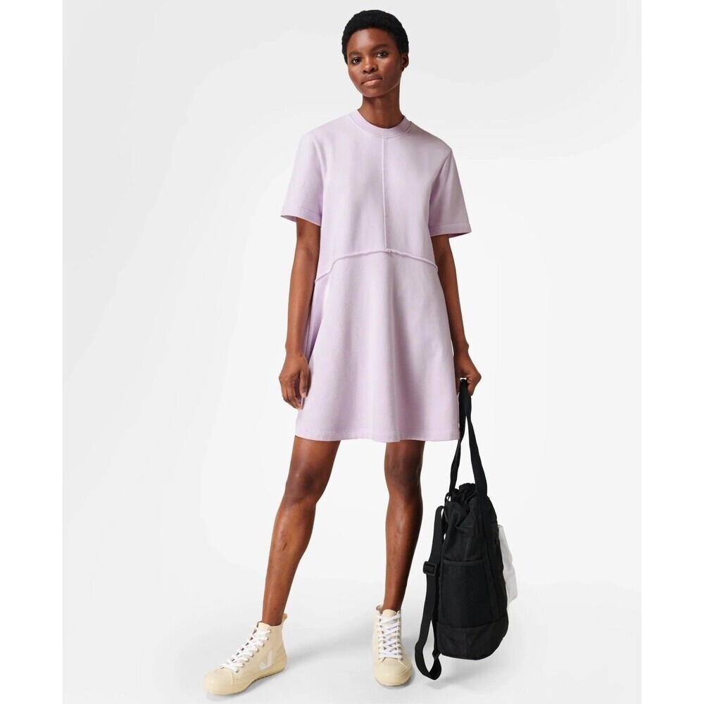 Sweaty Betty Revive Cotton T Shirt Dress Mistflower Purple Size Large